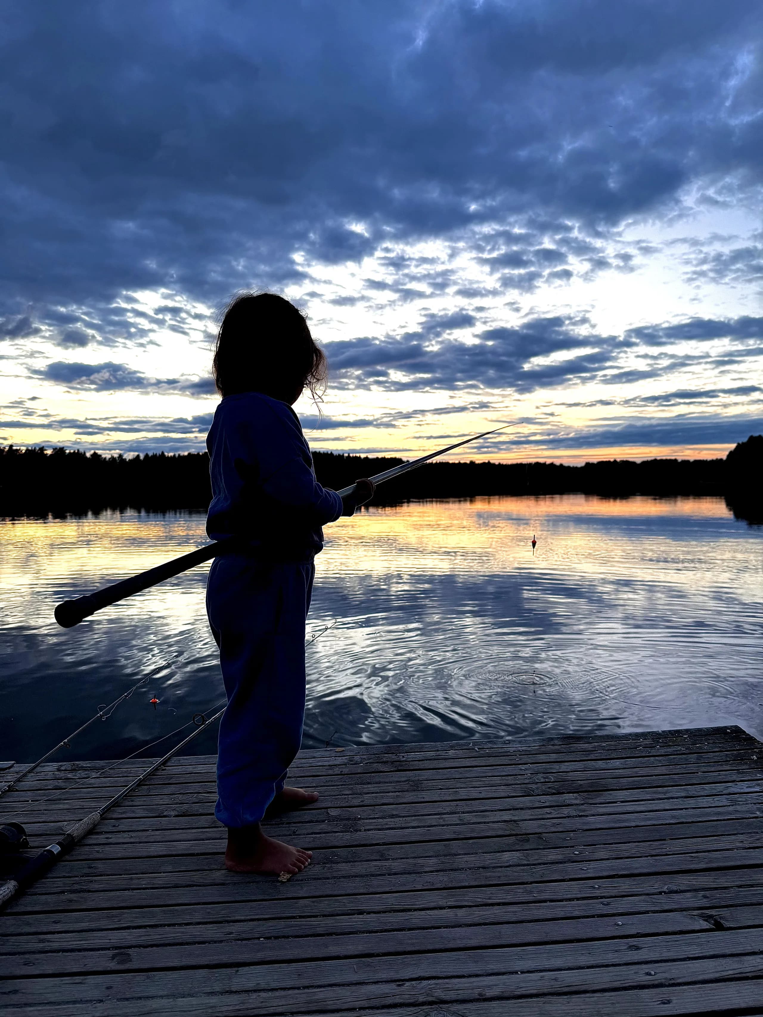 Fiske med dottern